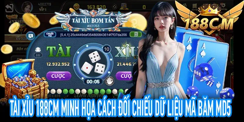 Tài Xỉu 188CM minh họa cách đối chiếu dữ liệu mã băm MD5